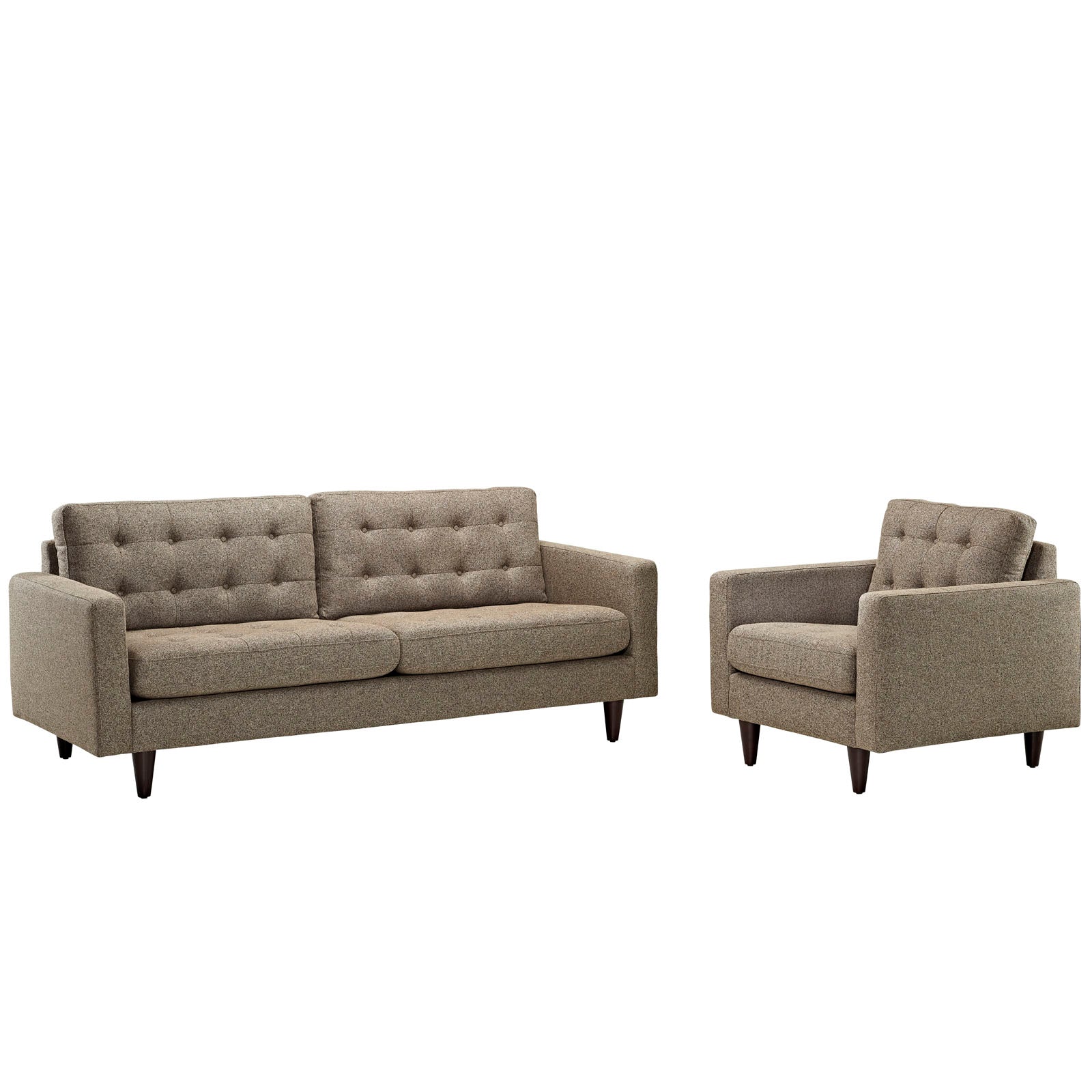 Modway Empress Armchair and Sofa - Set of 2 | Sofas | Modishstore-45