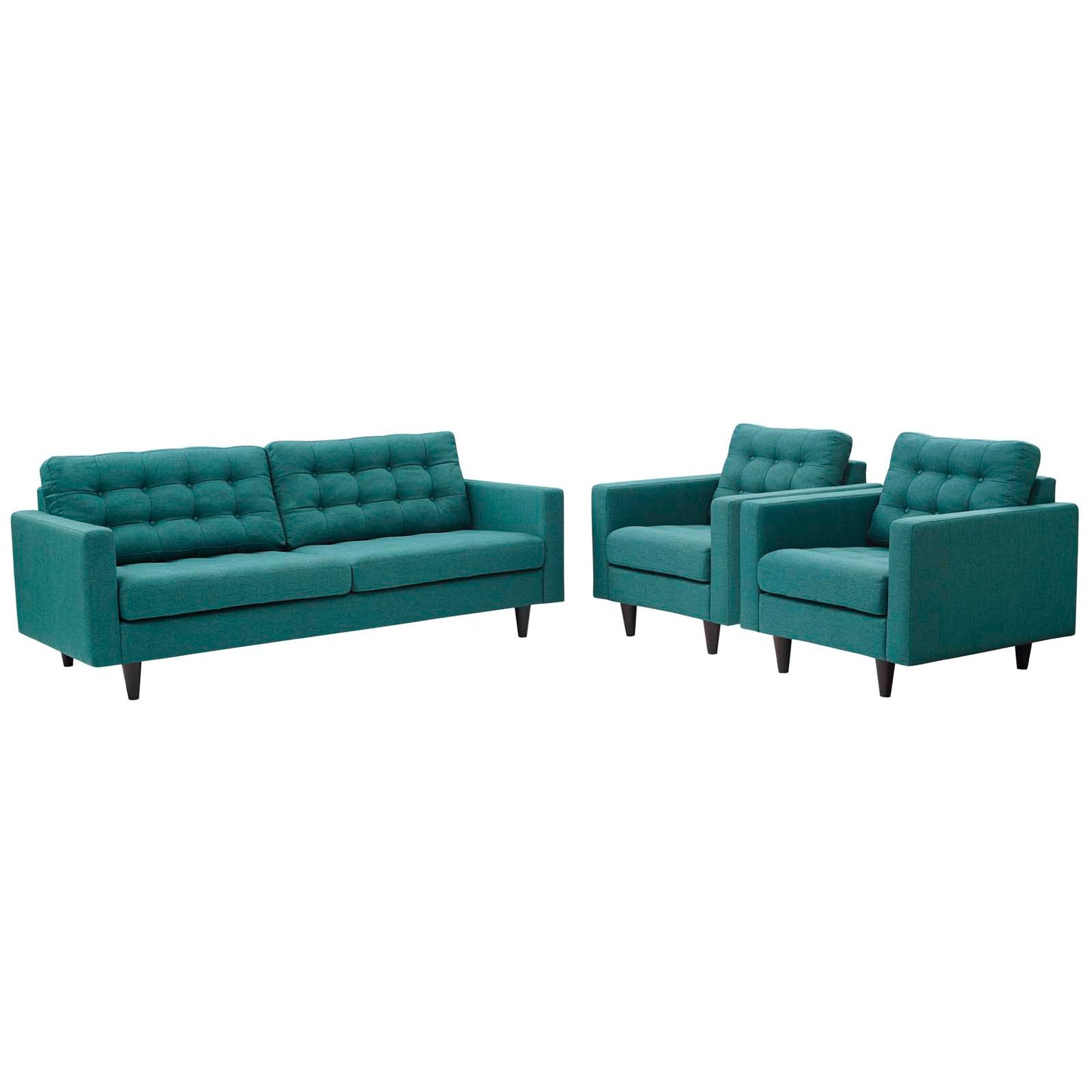 Modway Empress Sofa and Armchairs - Set of 3 | Sofas | Modishstore-8