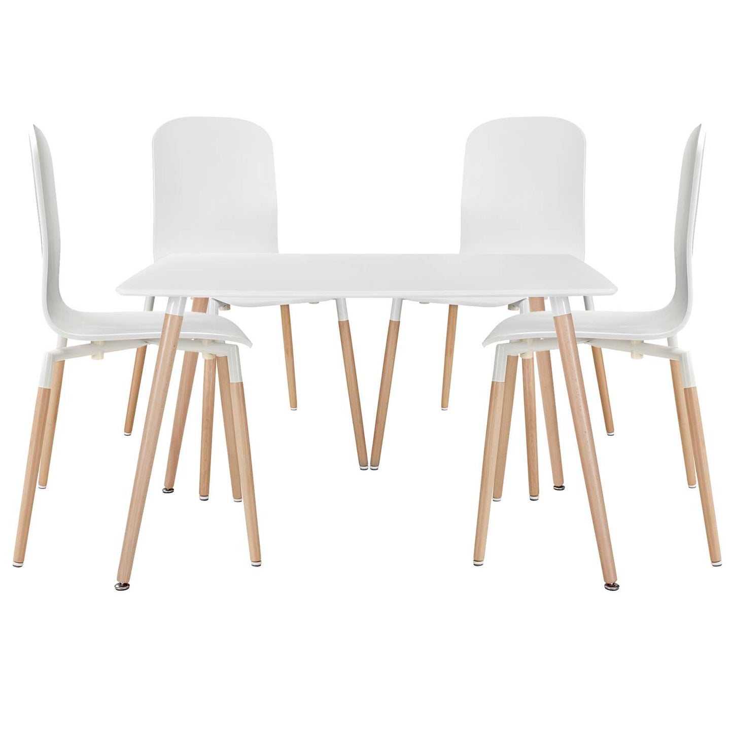 Modway Stack Wood Dining Chairs and Table - Set of 5 - EEI-1375 | Dining Sets | Modishstore - 1