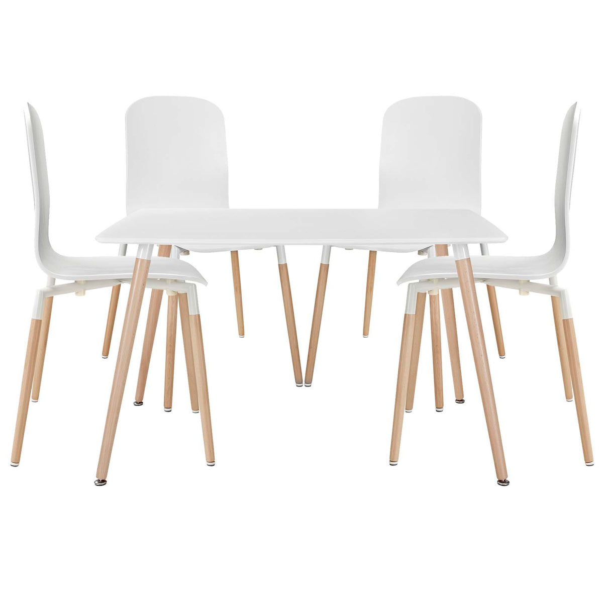 Modway Stack Wood Dining Chairs and Table - Set of 5 - EEI-1375 | Dining Sets | Modishstore - 1