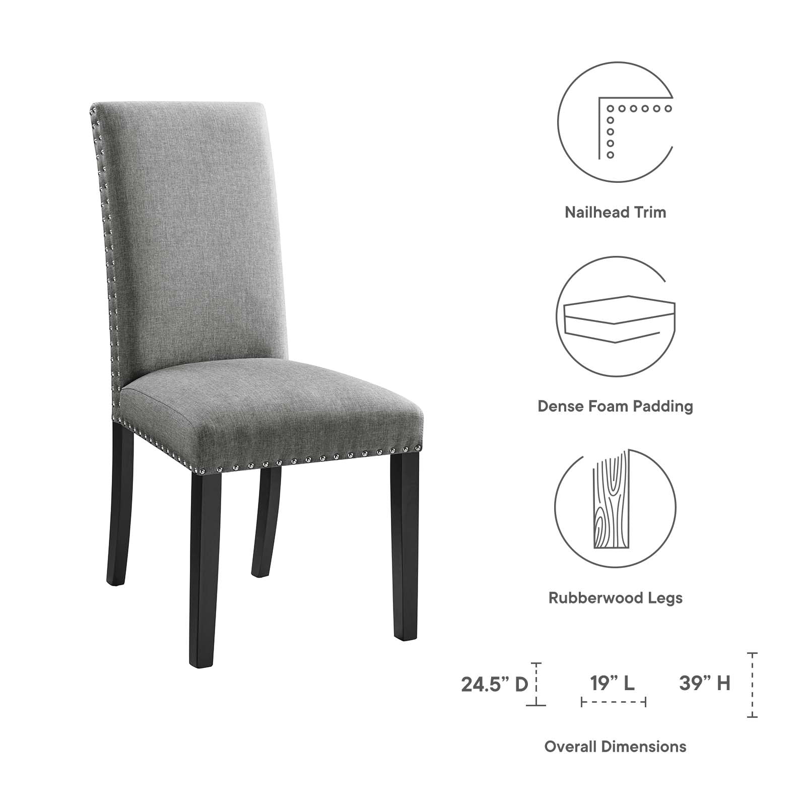 Modway Parcel Dining Fabric Side Chair | Dining Chairs | Modishstore-18
