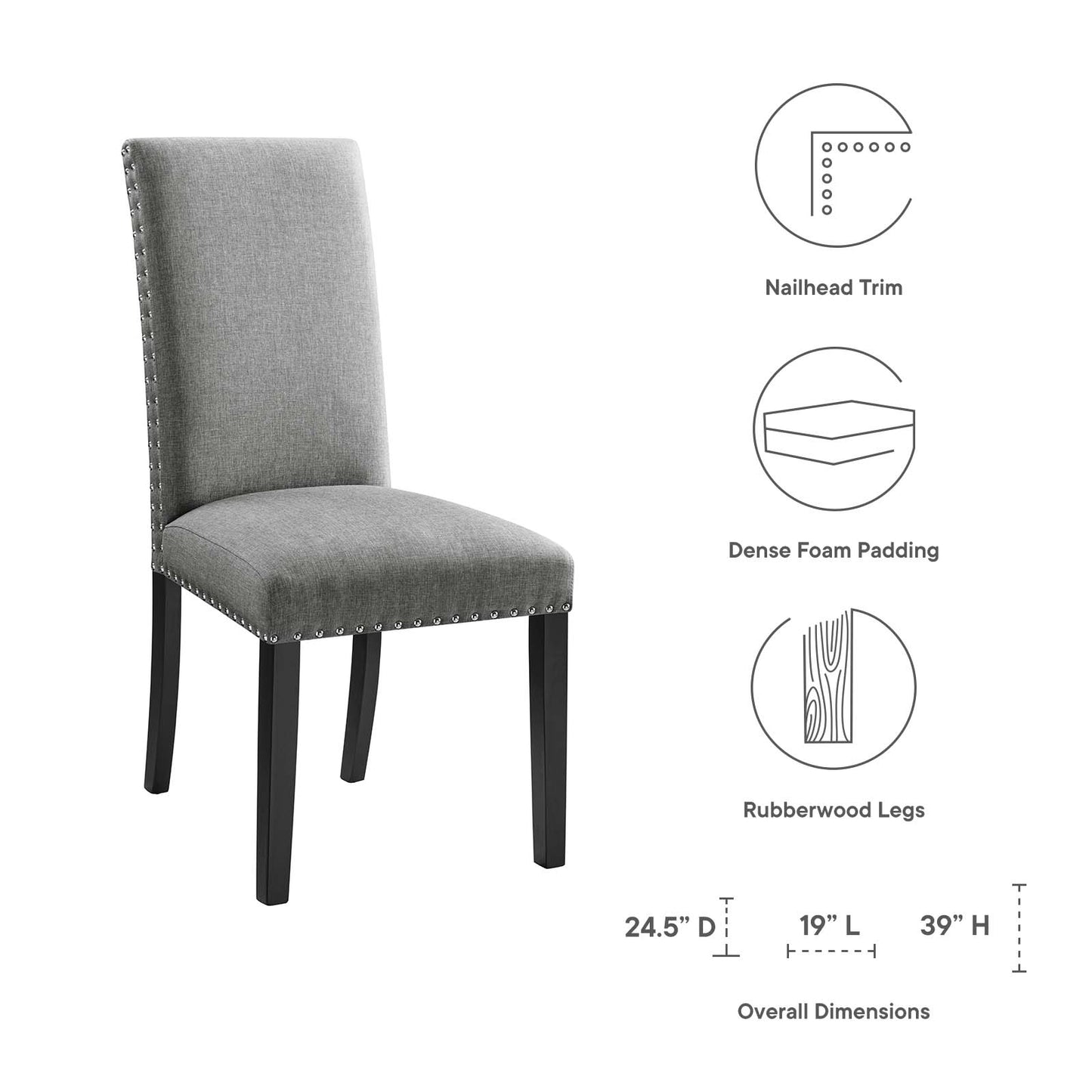 Modway Parcel Dining Fabric Side Chair | Dining Chairs | Modishstore-17