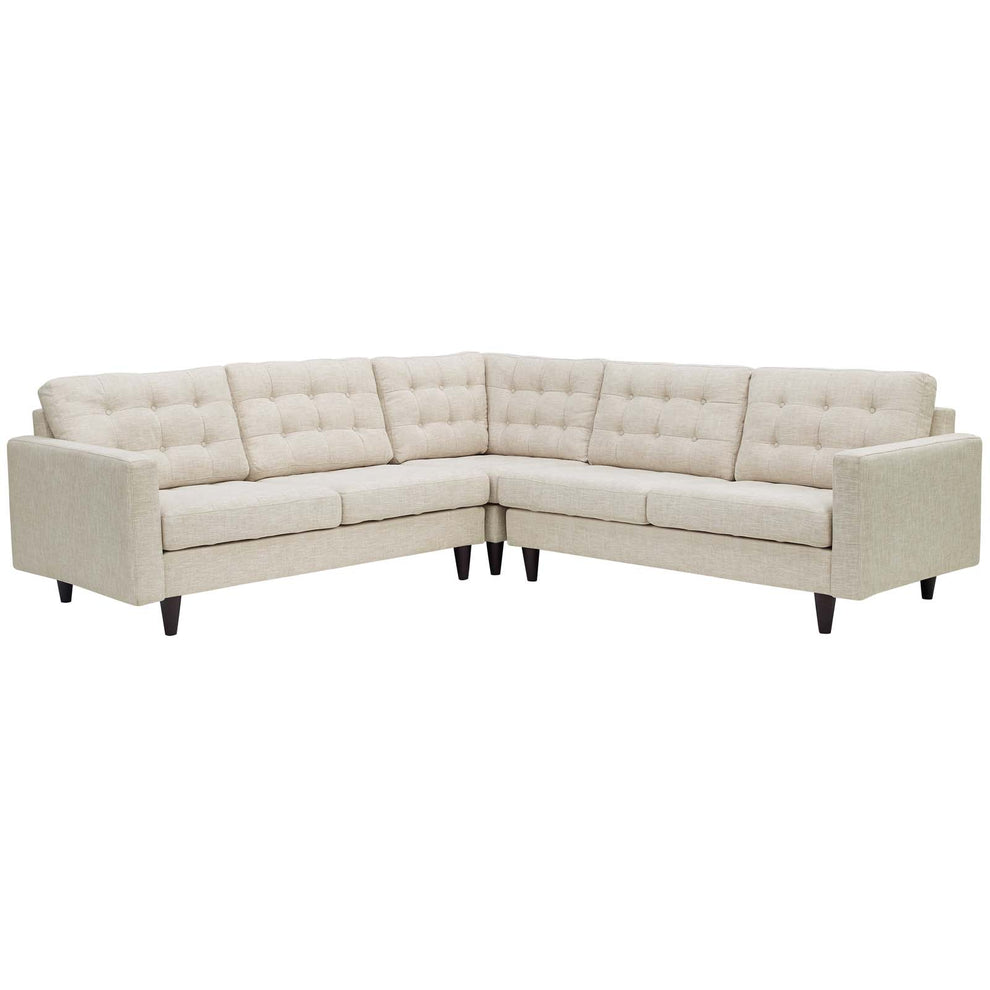 Modway Empress 3 Piece Fabric Sectional Sofa Set - EEI-1417 | Sofa Set | Modishstore - 2