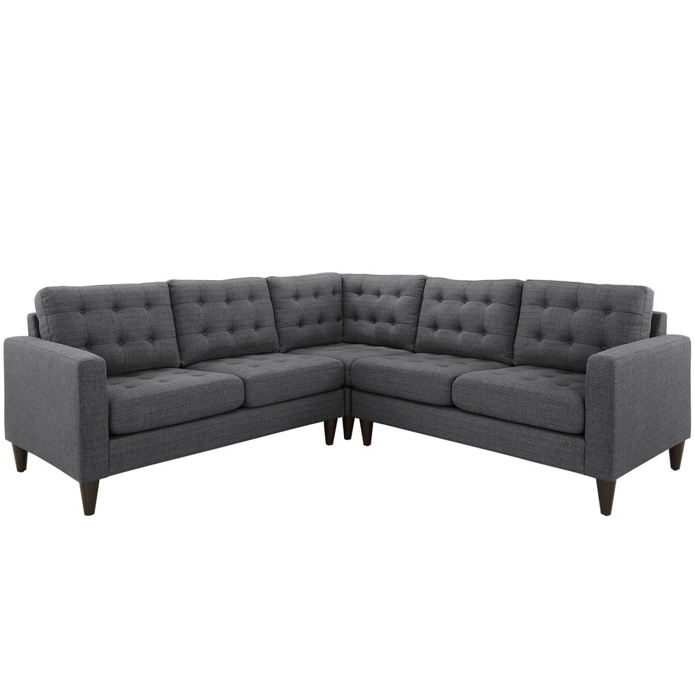 Modway Empress 3 Piece Fabric Sectional Sofa Set - EEI-1417 | Sofa Set | Modishstore - 3
