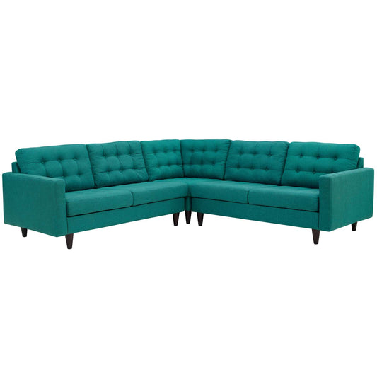 Modway Empress 3 Piece Fabric Sectional Sofa Set | Sofas | Modishstore-26