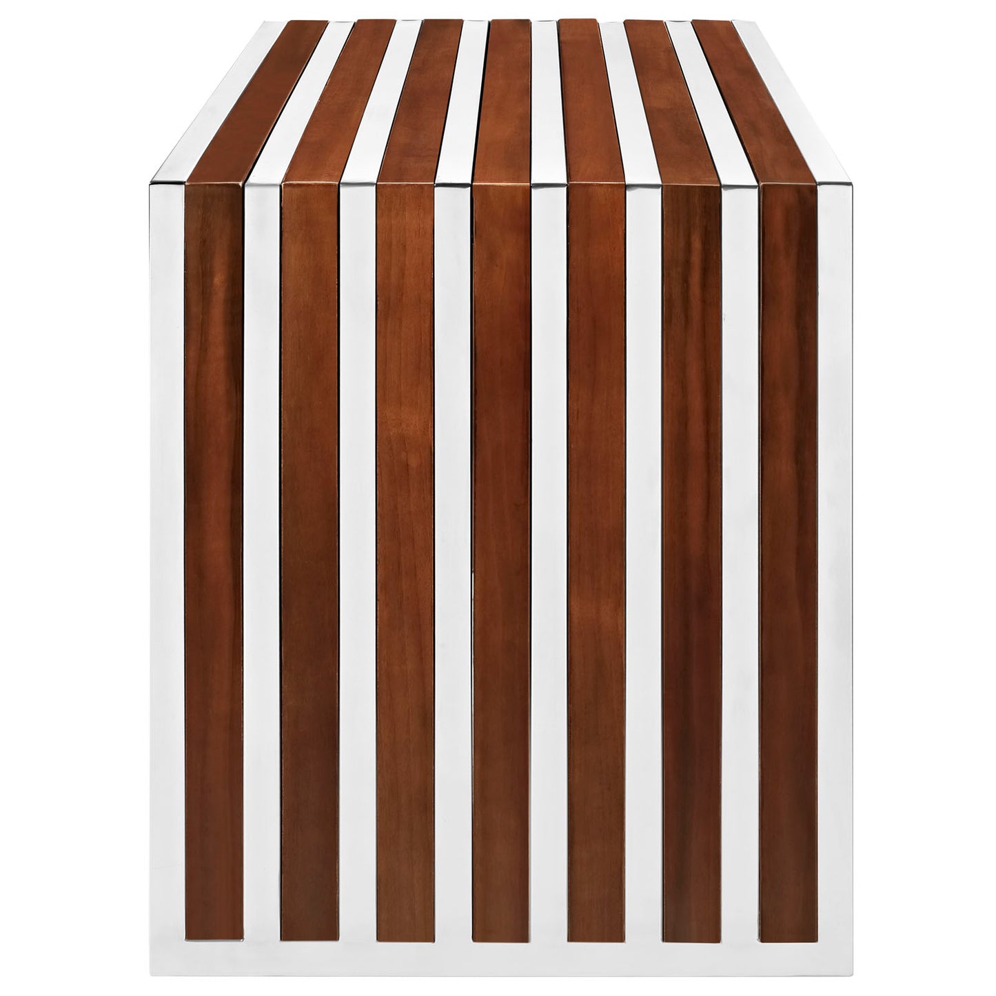Modway Gridiron Small Wood Inlay Bench - Walnut | Stools & Benches | Modishstore-4