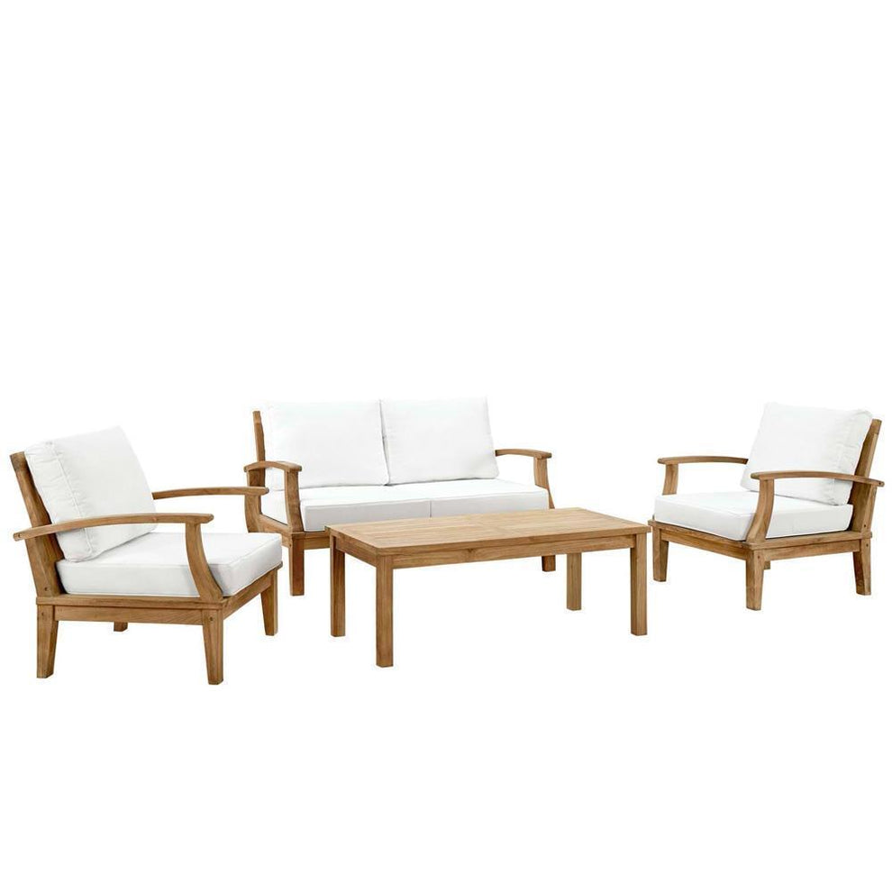 Modway EEI-1469 Marina 4 Piece Outdoor Patio Teak Sofa Set - EEI-1469 | Outdoor Sofas, Loveseats & Sectionals | Modishstore - 2