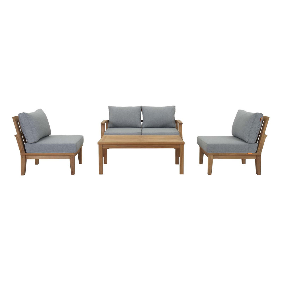 Marina 5 Piece Outdoor Patio Teak Set By Modway - EEI-1477 | Outdoor Sofas, Loveseats & Sectionals | Modishstore - 1