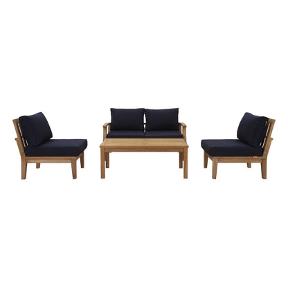 Marina 5 Piece Outdoor Patio Teak Set By Modway - EEI-1477 | Outdoor Sofas, Loveseats & Sectionals | Modishstore - 6