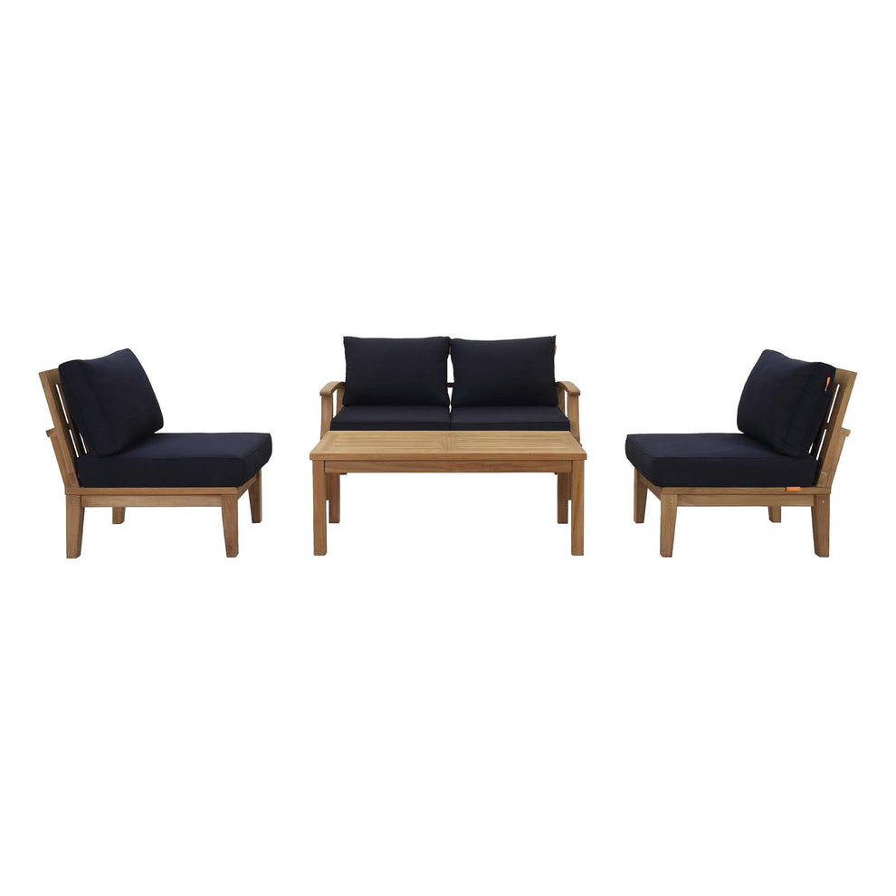Marina 5 Piece Outdoor Patio Teak Set By Modway - EEI-1477 | Outdoor Sofas, Loveseats & Sectionals | Modishstore - 6