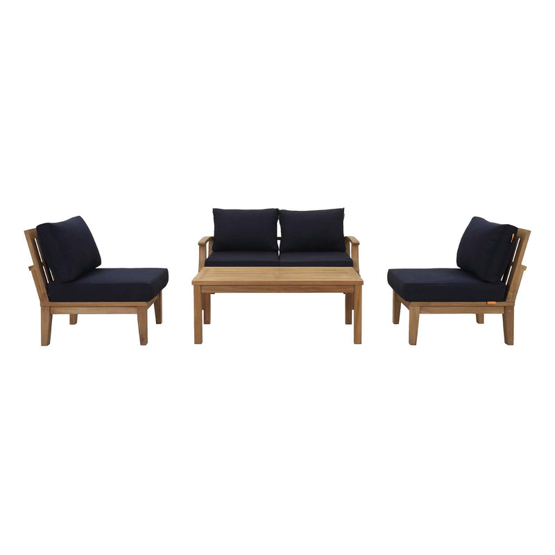 Marina 5 Piece Outdoor Patio Teak Set By Modway - EEI-1477 | Outdoor Sofas, Loveseats & Sectionals | Modishstore - 6