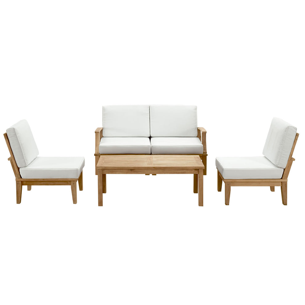 Marina 5 Piece Outdoor Patio Teak Set By Modway - EEI-1477 | Outdoor Sofas, Loveseats & Sectionals | Modishstore - 13