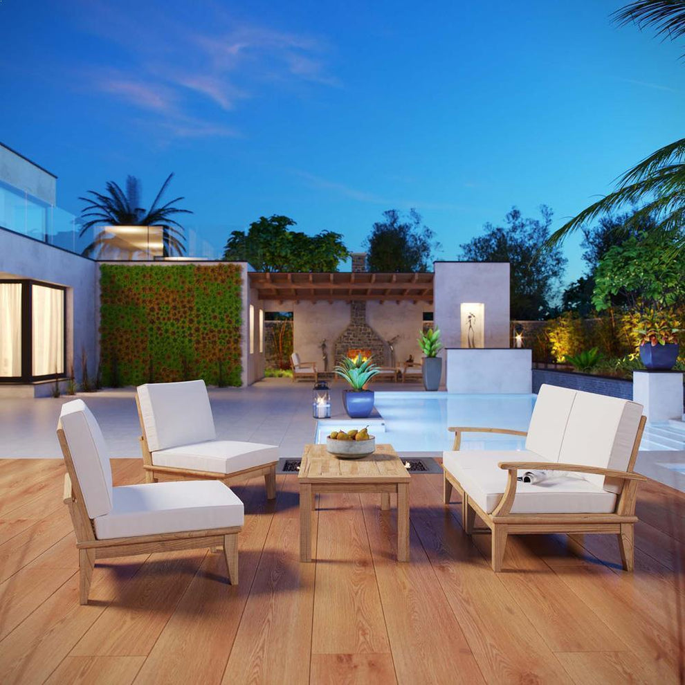 Marina 5 Piece Outdoor Patio Teak Set By Modway - EEI-1477 | Outdoor Sofas, Loveseats & Sectionals | Modishstore - 12