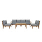 Modway Marina 7 Piece Outdoor Patio Teak Set - EEI-1481 | Outdoor Sofas, Loveseats & Sectionals | Modishstore - 1