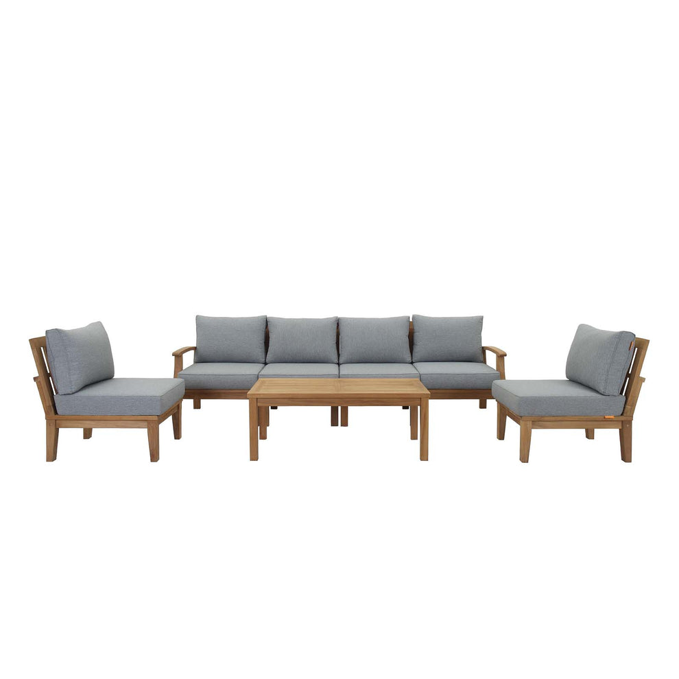 Modway Marina 7 Piece Outdoor Patio Teak Set - EEI-1481 | Outdoor Sofas, Loveseats & Sectionals | Modishstore - 1