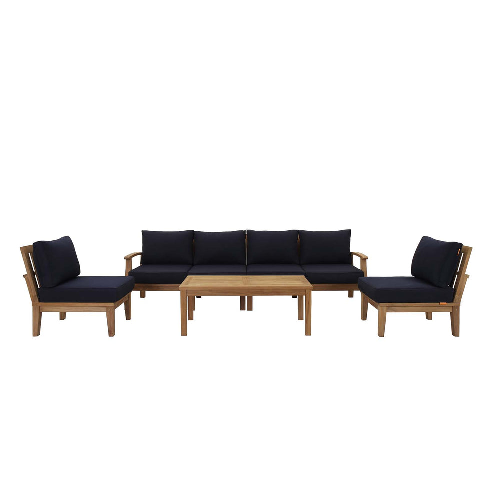 Modway Marina 7 Piece Outdoor Patio Teak Set - EEI-1481 | Outdoor Sofas, Loveseats & Sectionals | Modishstore - 4