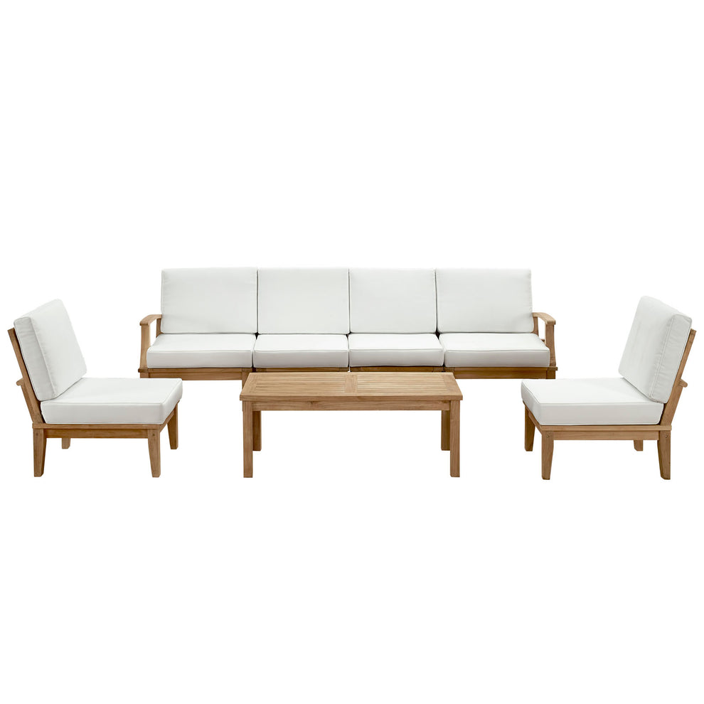 Modway Marina 7 Piece Outdoor Patio Teak Set - EEI-1481 | Outdoor Sofas, Loveseats & Sectionals | Modishstore - 7