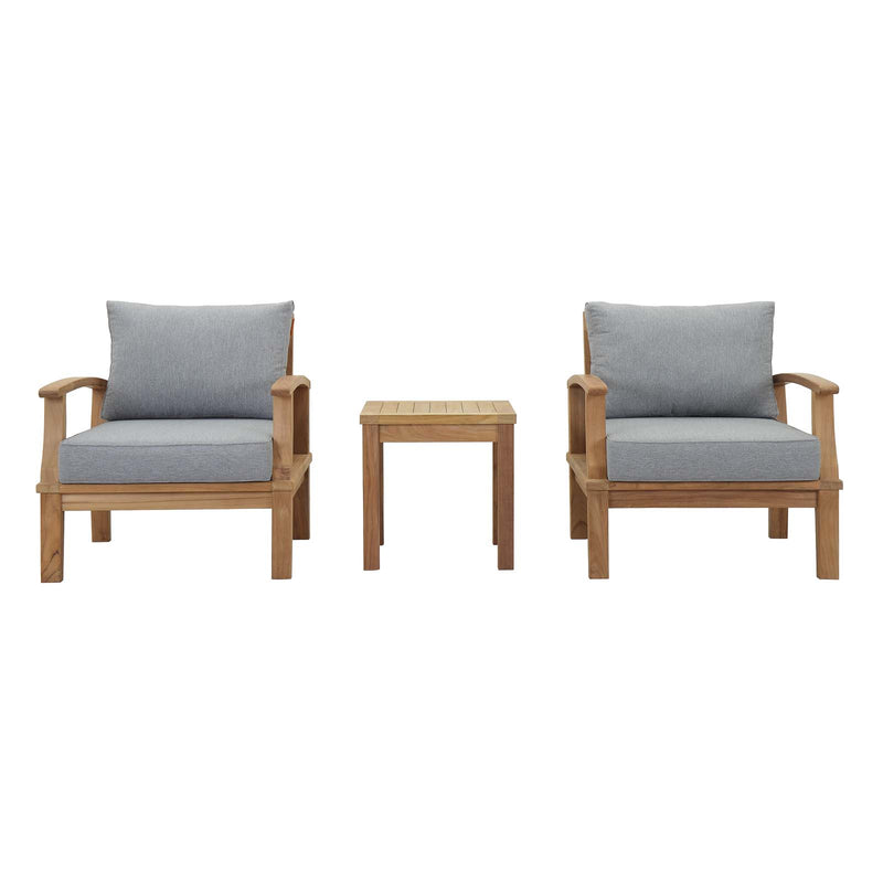 Modway EEI-1487 Marina 3 Piece Outdoor Patio Teak Sofa Set - Natural White - EEI-1487 | Outdoor Sofas, Loveseats & Sectionals | Modishstore - 7