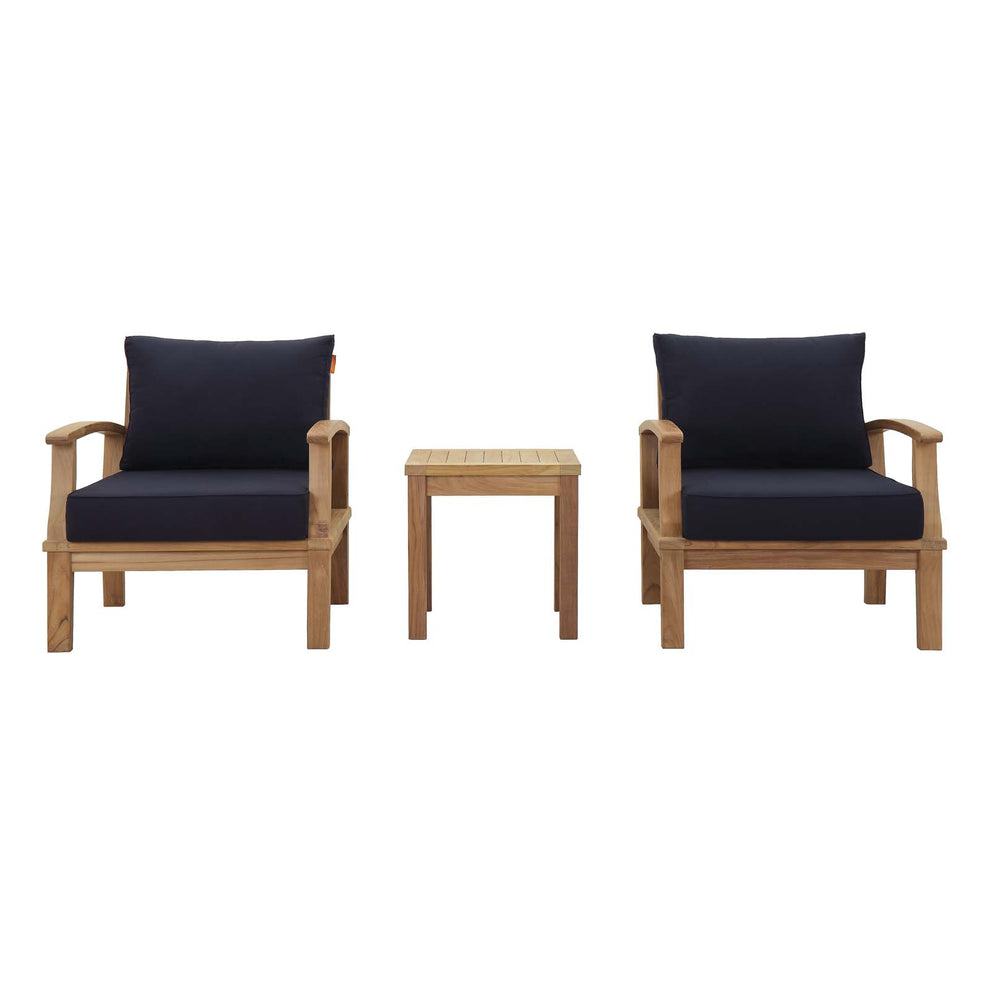 Modway EEI-1487 Marina 3 Piece Outdoor Patio Teak Sofa Set - Natural White - EEI-1487 | Outdoor Sofas, Loveseats & Sectionals | Modishstore - 8