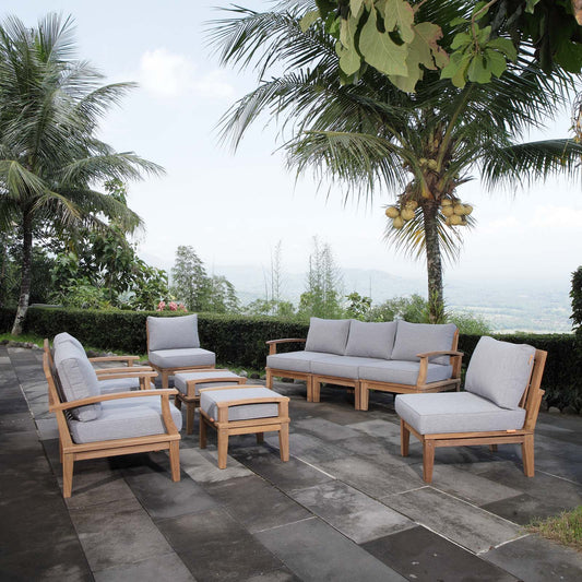 Marina 9 Piece Outdoor Patio Teak Set By Modway - EEI-1488 | Outdoor Sofas, Loveseats & Sectionals | Modishstore - 1