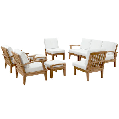 Marina 9 Piece Outdoor Patio Teak Set By Modway - EEI-1488 | Outdoor Sofas, Loveseats & Sectionals | Modishstore - 21