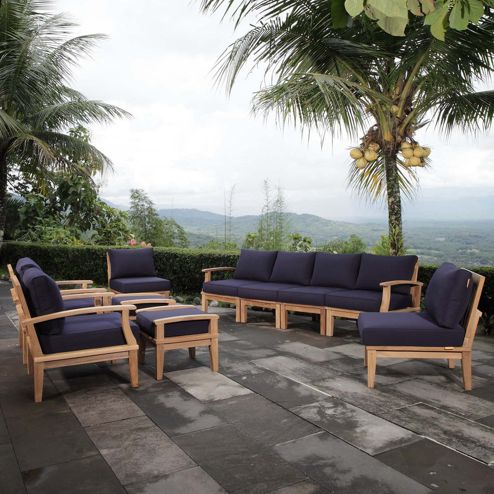 Marina 10 Piece Outdoor Patio Teak Set By Modway - EEI-1489 | Outdoor Sofas, Loveseats & Sectionals | Modishstore - 14