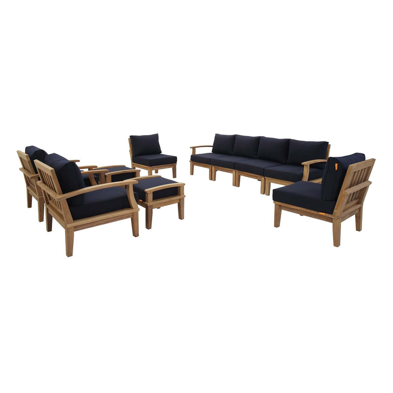 Marina 10 Piece Outdoor Patio Teak Set By Modway - EEI-1489 | Outdoor Sofas, Loveseats & Sectionals | Modishstore - 12