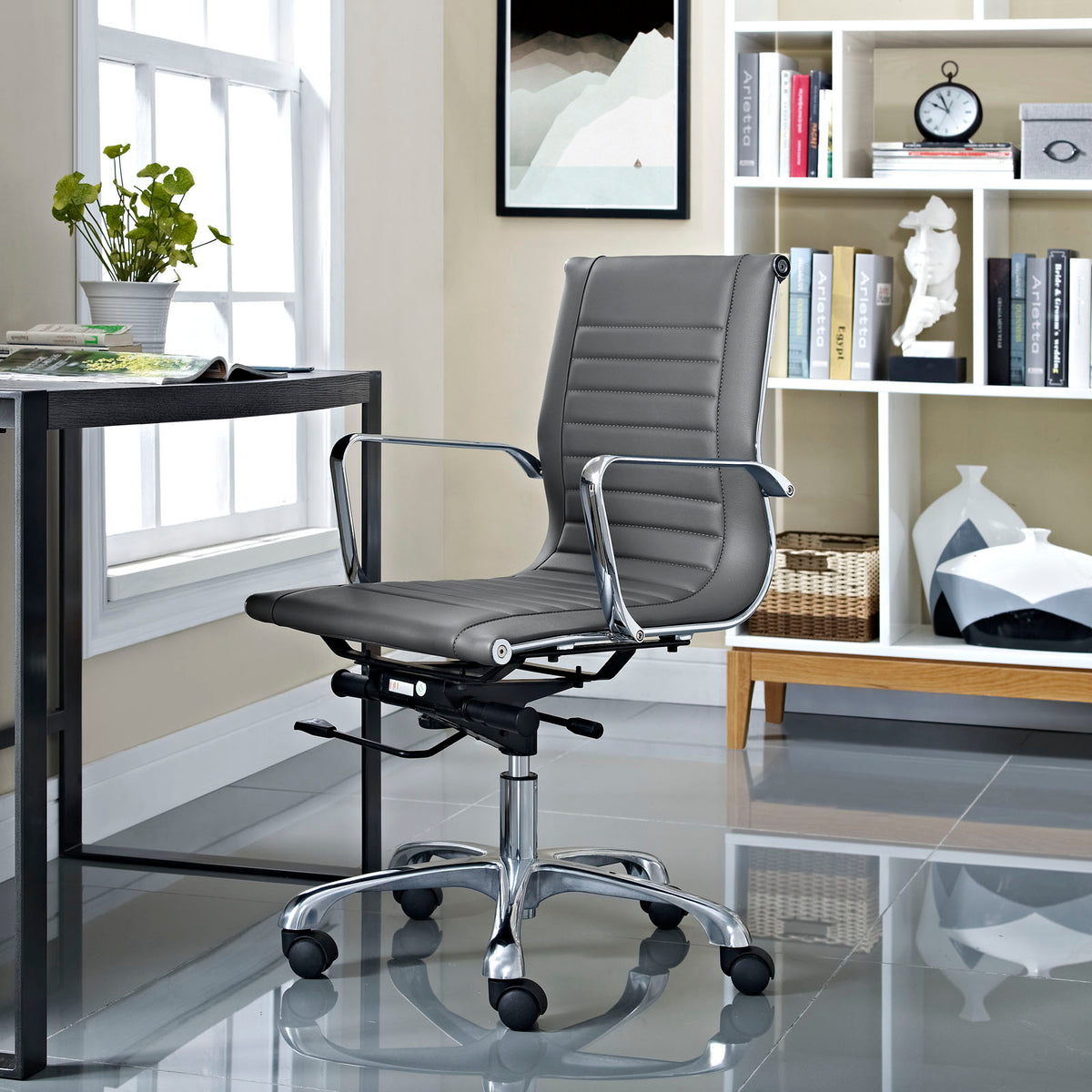 Runway Mid Back Upholstered Vinyl Office Chair By Modway - EEI-1527 | Office Chairs | Modishstore - 1