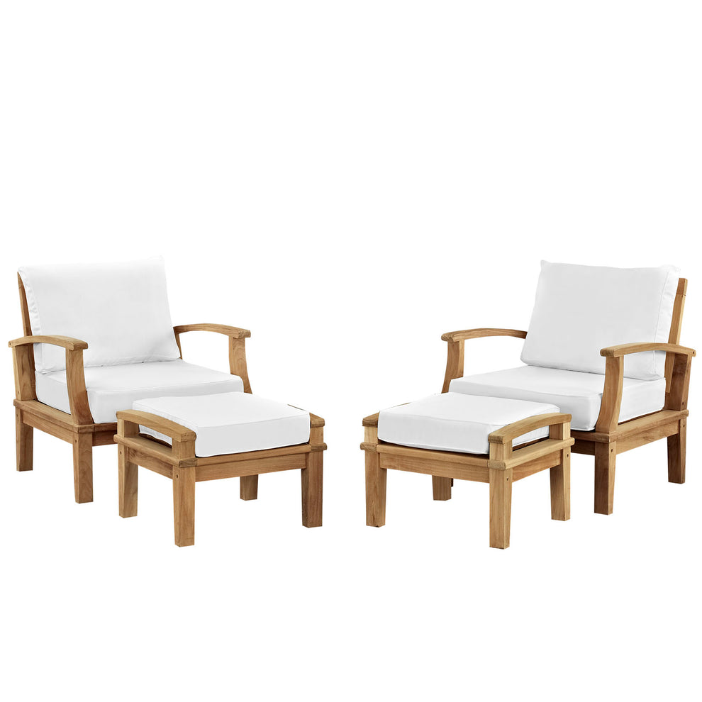 Marina 4 Piece Outdoor Patio Teak Set By Modway - EEI-1537 | Outdoor Sofas, Loveseats & Sectionals | Modishstore - 2