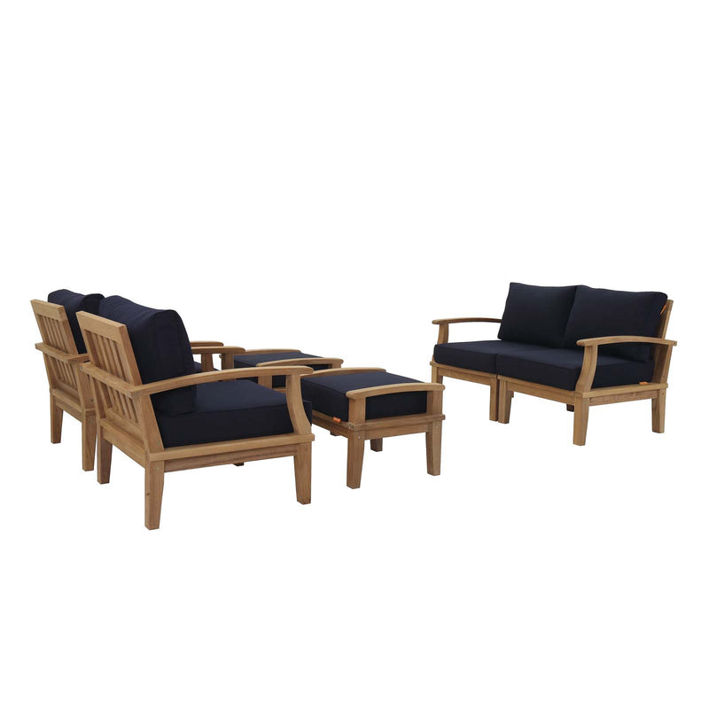 Marina 6 Piece Outdoor Patio Teak Set By Modway - EEI-1597 | Outdoor Sofas, Loveseats & Sectionals | Modishstore - 10