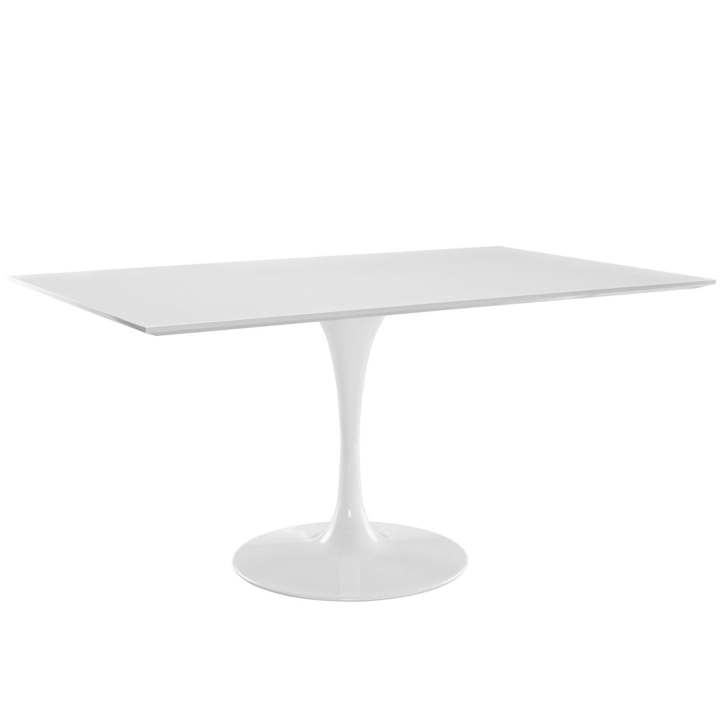 Modway Lippa 60" Rectangle Wood Top Dining Table in White | Dining Tables | Modishstore-4
