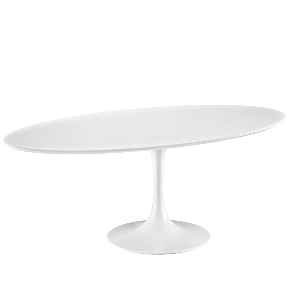 Modway Lippa 78" Oval Wood Top Dining Table in White - EEI-1657 | Dining Tables | Modishstore - 4