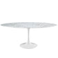 Modway Lippa 78" Oval Artificial Marble Dining Table in White - EEI-1659 | Dining Tables | Modishstore - 2
