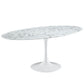 Modway Lippa 78" Oval Artificial Marble Dining Table in White | Dining Tables | Modishstore-2