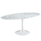 Modway Lippa 78" Oval Artificial Marble Dining Table in White - EEI-1659 | Dining Tables | Modishstore - 3