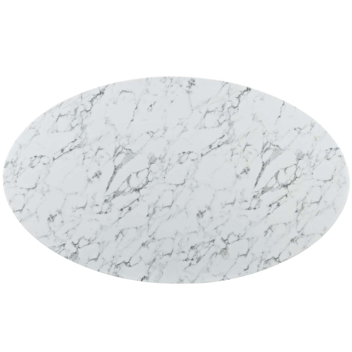 Modway Lippa 78" Oval Artificial Marble Dining Table in White - EEI-1659 | Dining Tables | Modishstore - 4