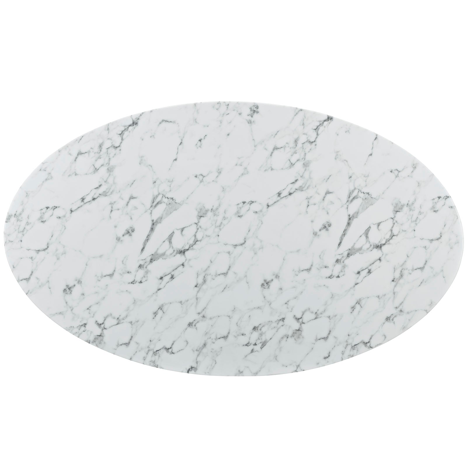 Modway Lippa 78" Oval Artificial Marble Dining Table in White - EEI-1659 | Dining Tables | Modishstore - 4