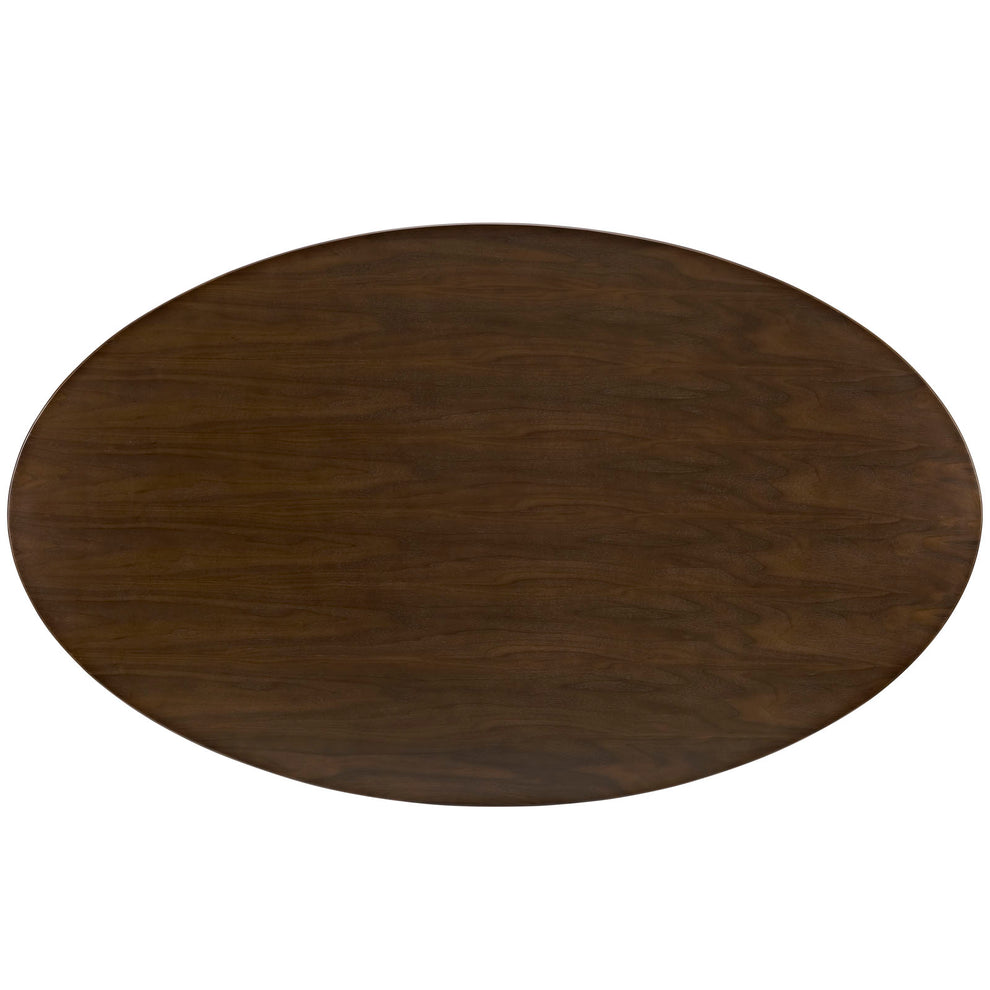 Modway Lippa 78" Oval Wood Dining Table in Walnut - EEI-1661 | Dining Tables | Modishstore - 3