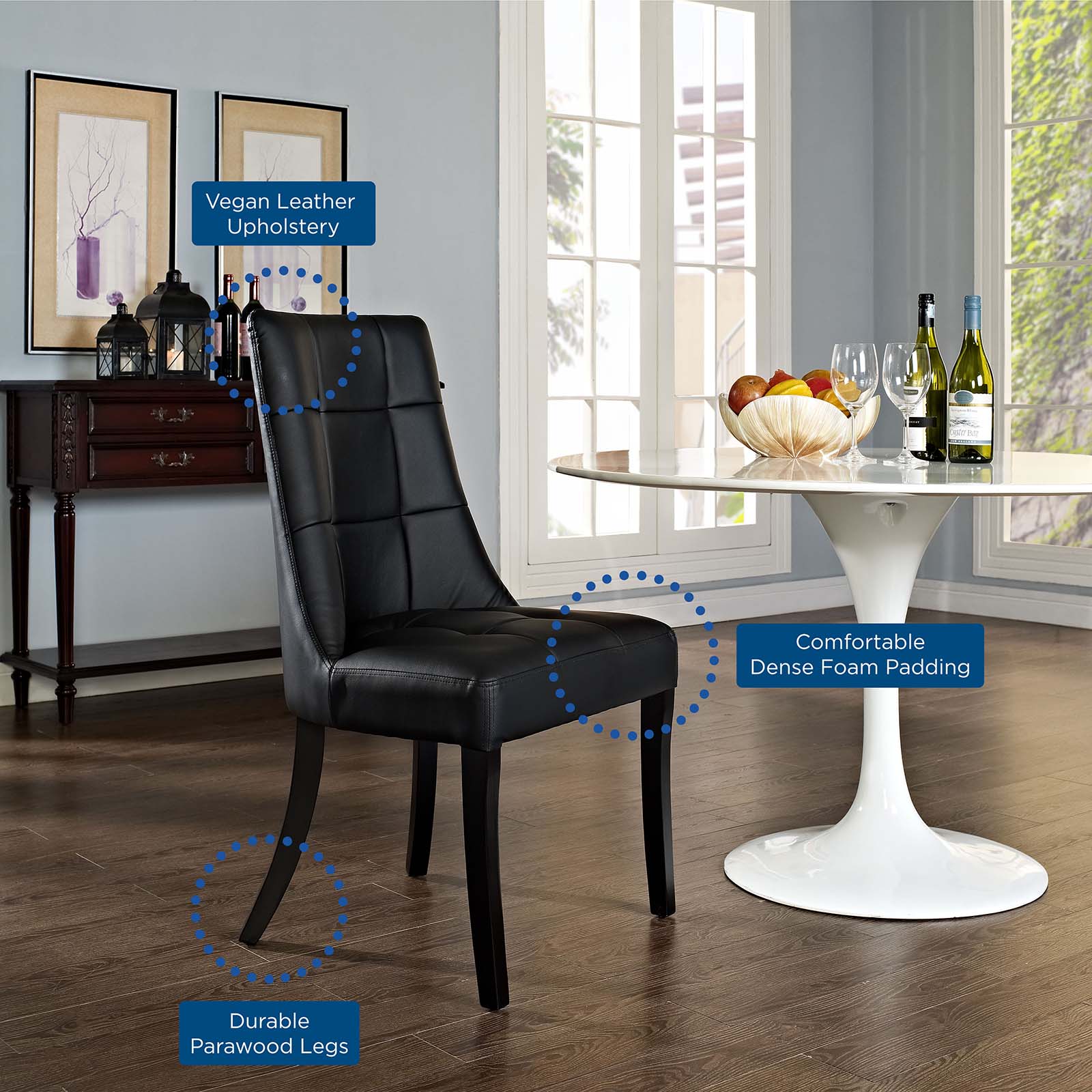 Modway Noblesse Vinyl Dining Chair - Set of 4 | Dining Chairs | Modishstore-5