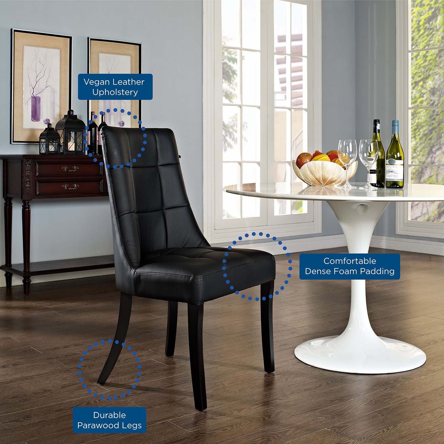 Modway Noblesse Vinyl Dining Chair - Set of 4 - EEI-1678 | Dining Chairs | Modishstore - 5
