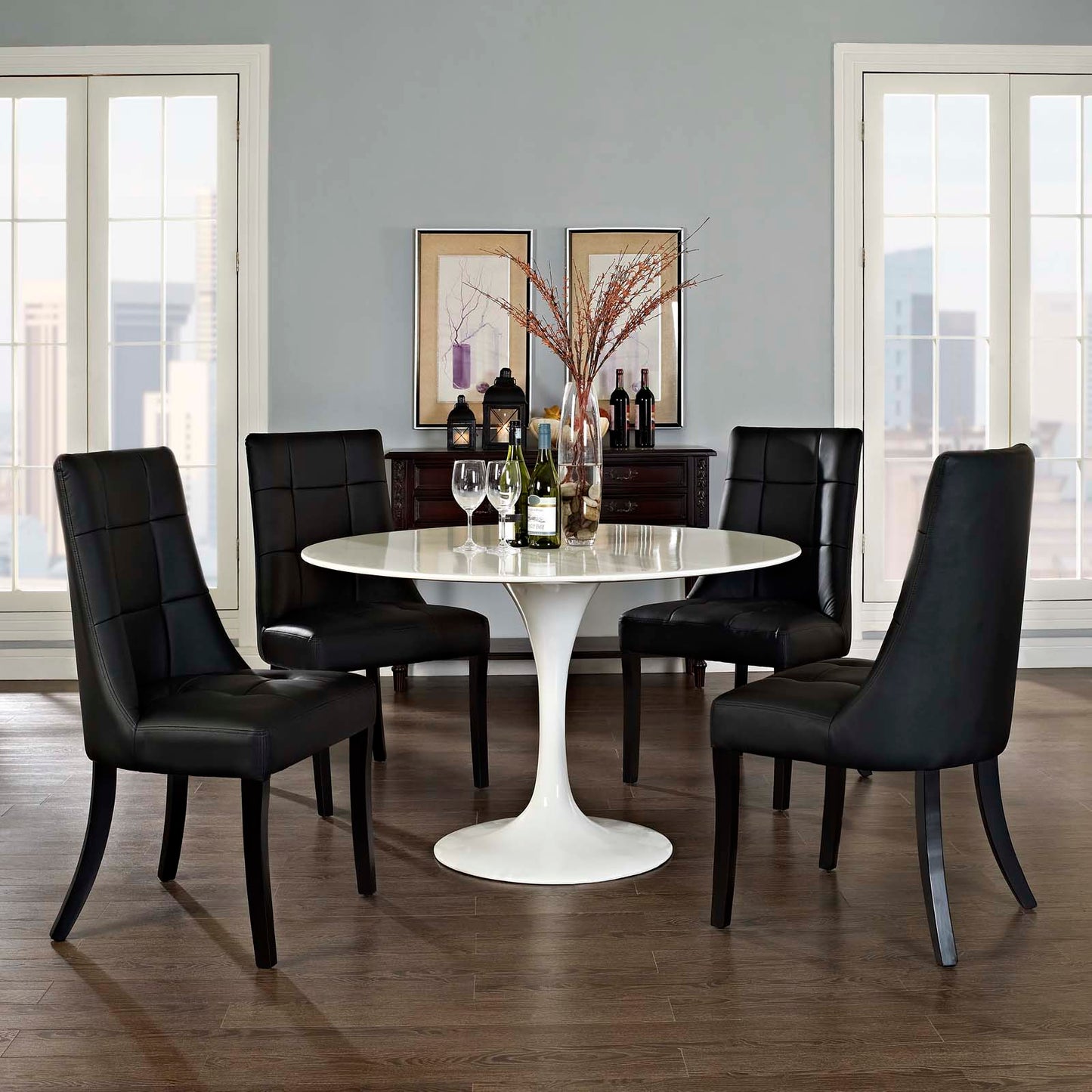 Modway Noblesse Vinyl Dining Chair - Set of 4 | Dining Chairs | Modishstore-6