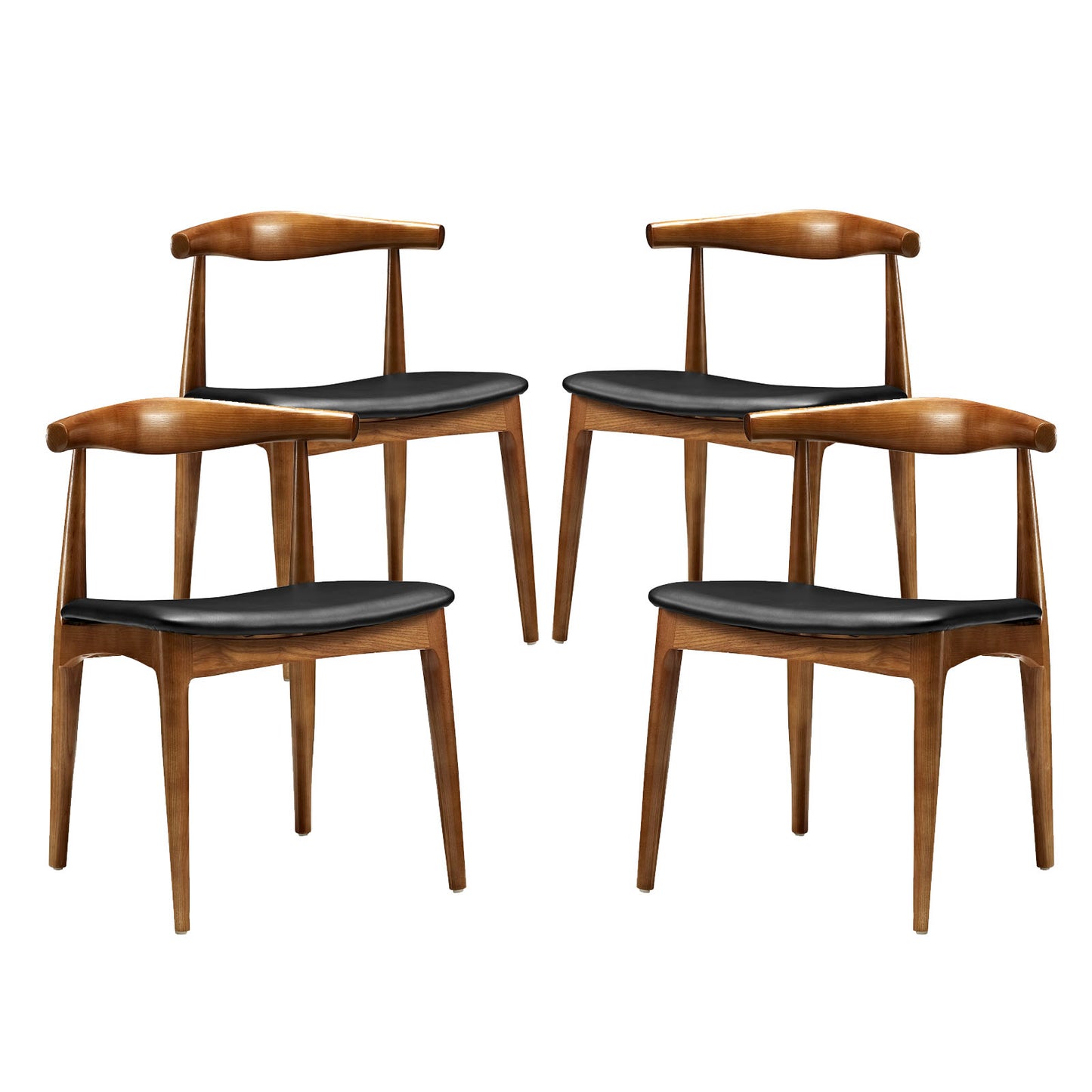 Modway Tracy Dining Chairs Set of 4 - Black | Dining Chairs | Modishstore-4