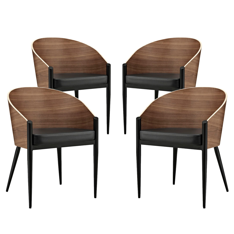 Modway Cooper Dining Chairs Set of 4 - Walnut - EEI-1683 | Dining Chairs | Modishstore - 3