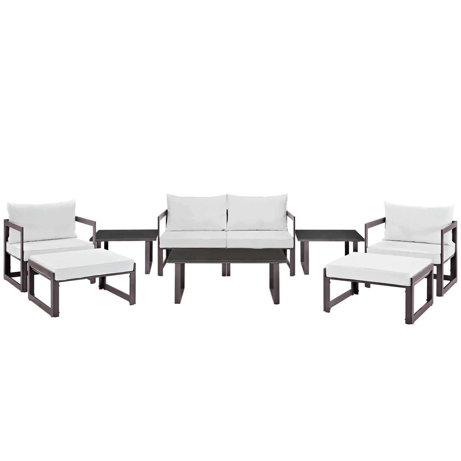 Modway Fortuna 9 Piece Outdoor Patio Sectional Sofa Set - EEI-1719 | Outdoor Sofas, Loveseats & Sectionals | Modishstore-3
