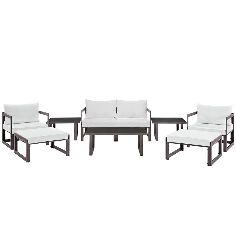 Modway Fortuna 9 Piece Outdoor Patio Sectional Sofa Set - EEI-1719 - EEI-1719 | Outdoor Sofas, Loveseats & Sectionals | Modishstore - 2