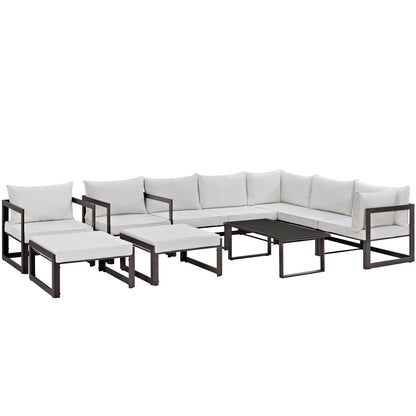 Modway Fortuna 10 Piece Outdoor Patio Sectional Sofa Set - EEI-1720 | Outdoor Sofas, Loveseats & Sectionals | Modishstore - 2
