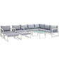 Modway Fortuna 10 Piece Outdoor Patio Sectional Sofa Set - EEI-1720 | Outdoor Sofas, Loveseats & Sectionals | Modishstore - 1