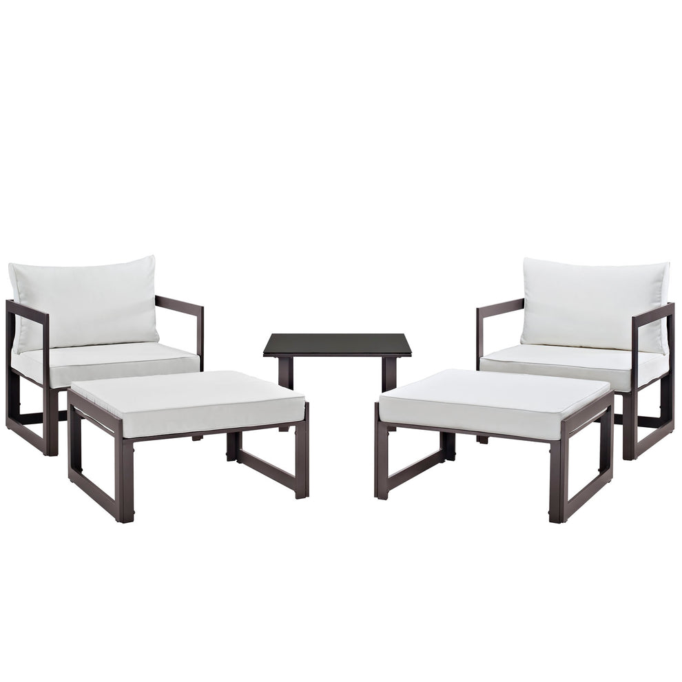 Modway Fortuna 5 Piece Outdoor Patio Sectional Sofa Set - EEI-1721 - EEI-1721 | Outdoor Sofas, Loveseats & Sectionals | Modishstore - 2