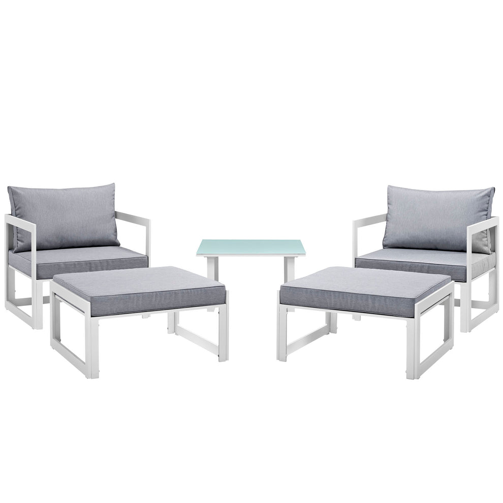 Modway Fortuna 5 Piece Outdoor Patio Sectional Sofa Set - EEI-1721 - EEI-1721 | Outdoor Sofas, Loveseats & Sectionals | Modishstore - 1