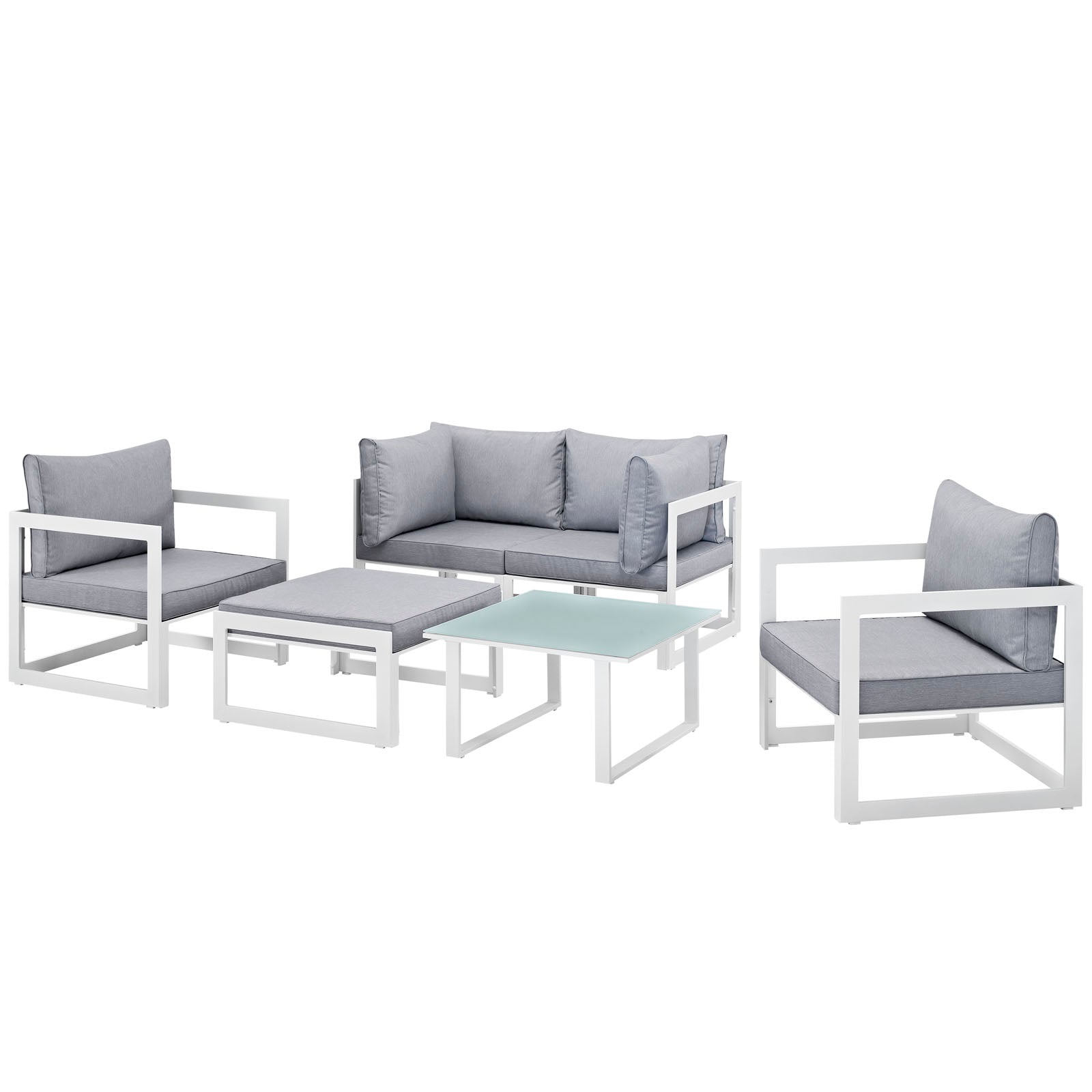 Modway Fortuna 6 Piece Outdoor Patio Sectional Sofa Set - EEI-1723 | Outdoor Sofas, Loveseats & Sectionals | Modishstore-2